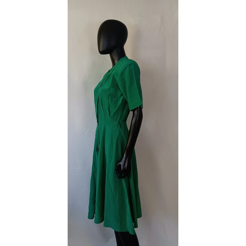 Liz Claiborne women's Green 100% Silk Sheath Dress Size 10 KS271 - Picture 4 of 5